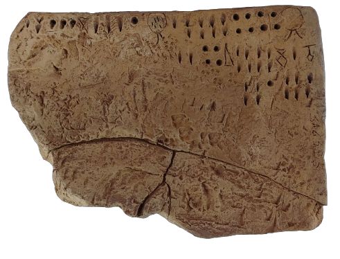 The Proto Elamite accounting tablet back, 3100-2600 BC Susa, clay. Louvre Museum, Paris